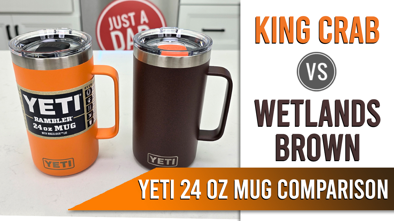 Watch YETI 24oz Rambler Mug COMPARISON Wetlands Brown vs King Crab
